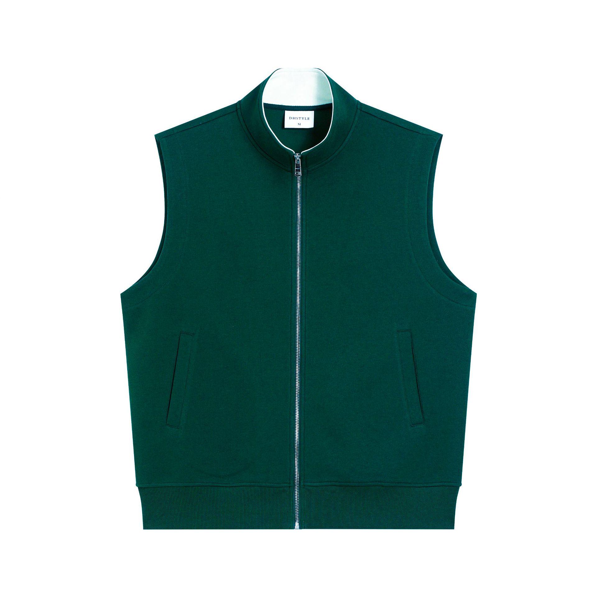 

Autumn Heavyweight 380g Cotton Casual Sleeveless Hoodie Vest - Trendy Solid Color Outerwear L