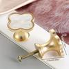 4pcs Elegant Four-Leaf Clover Pull Handles - Polished Zinc Alloy Cabinet and Drawer Pulls with Rust-Free Finish, Ideal for Kitchen, Bathroom