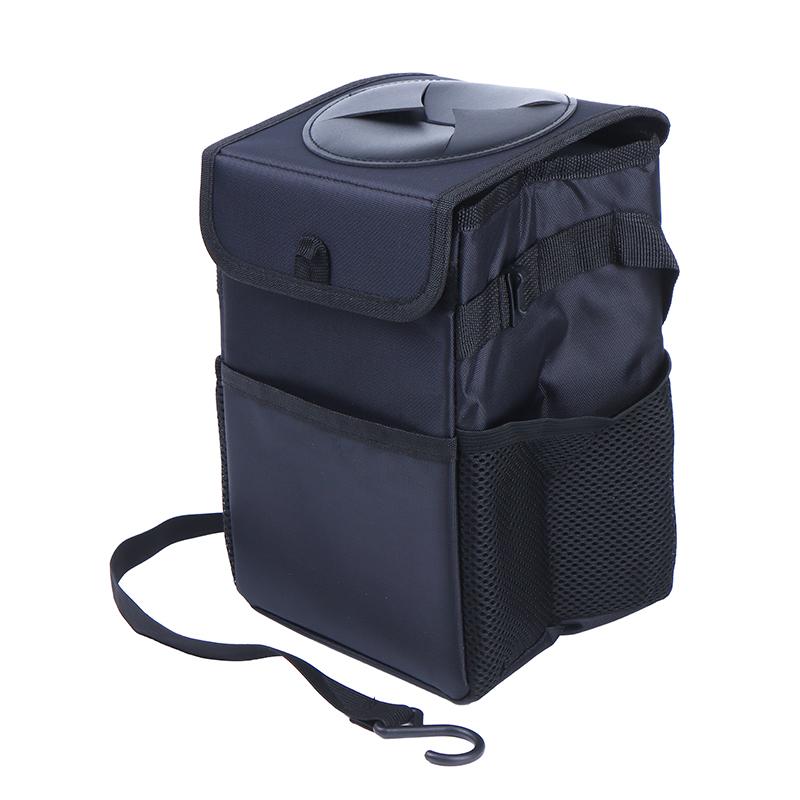 Car Trash Can With Lid Leakproof Trash Bin Car Garbage Can Collapsible Auto Truck Storage Bag Organizer Car Accessories