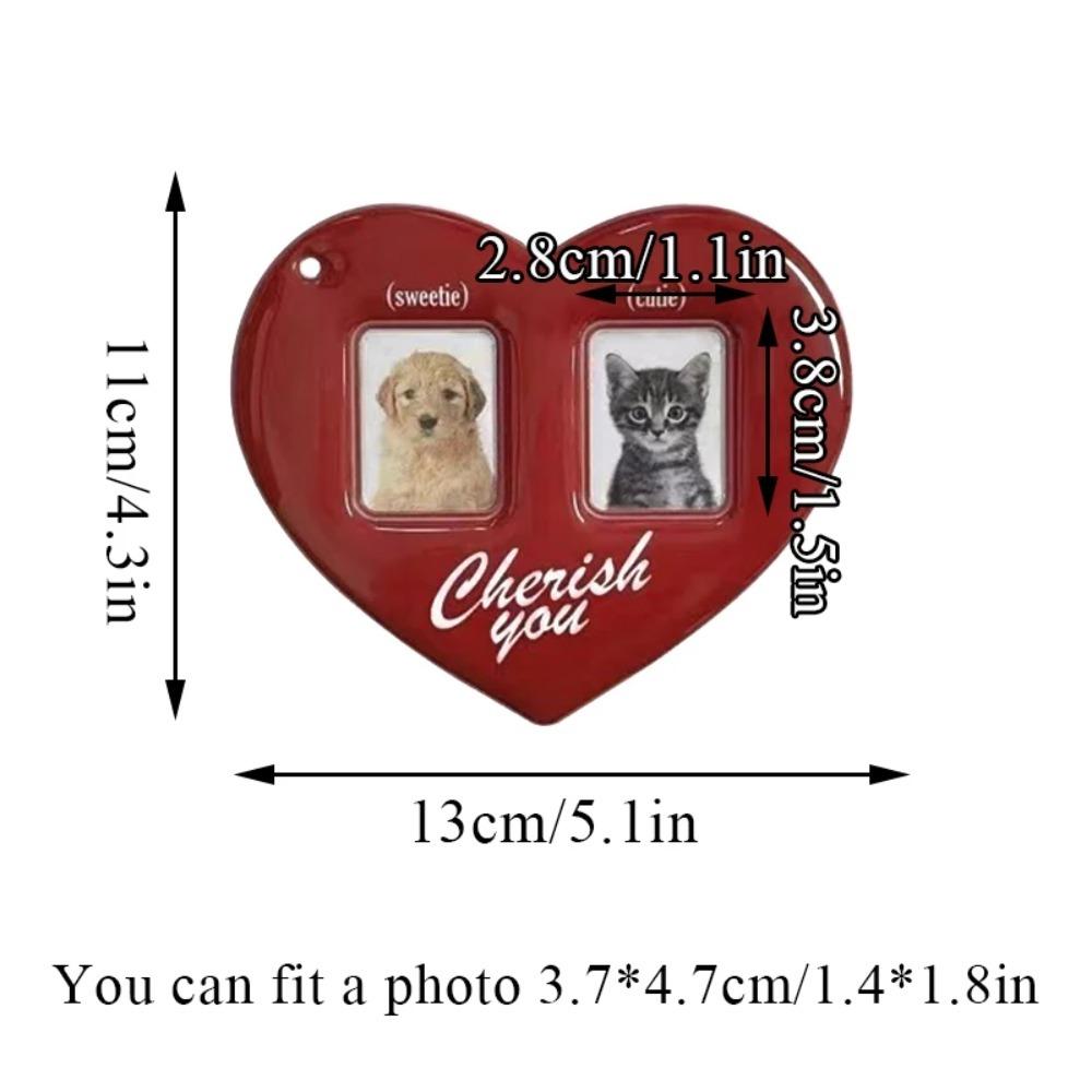 High Quality PVC Photo Card Holder Love Heart Shape Korean Style Pendant Card Holder Idol Photo Frame Women Girls
