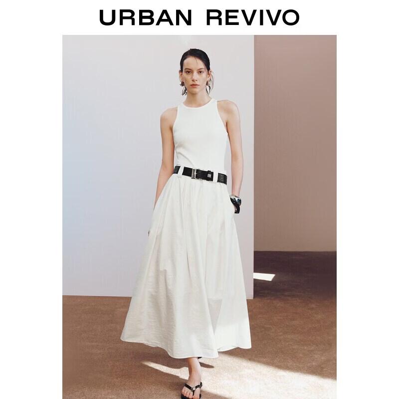 UR2026 Women s Crocodile Pattern Belt Dress M