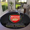 Arsenal F Benutzerdefinierter Name Runder Teppich, Teppich für Wohnzimmer Schlafzimmer Sofa Spielzimmer Dekoration, Rutschfeste Fußmatte