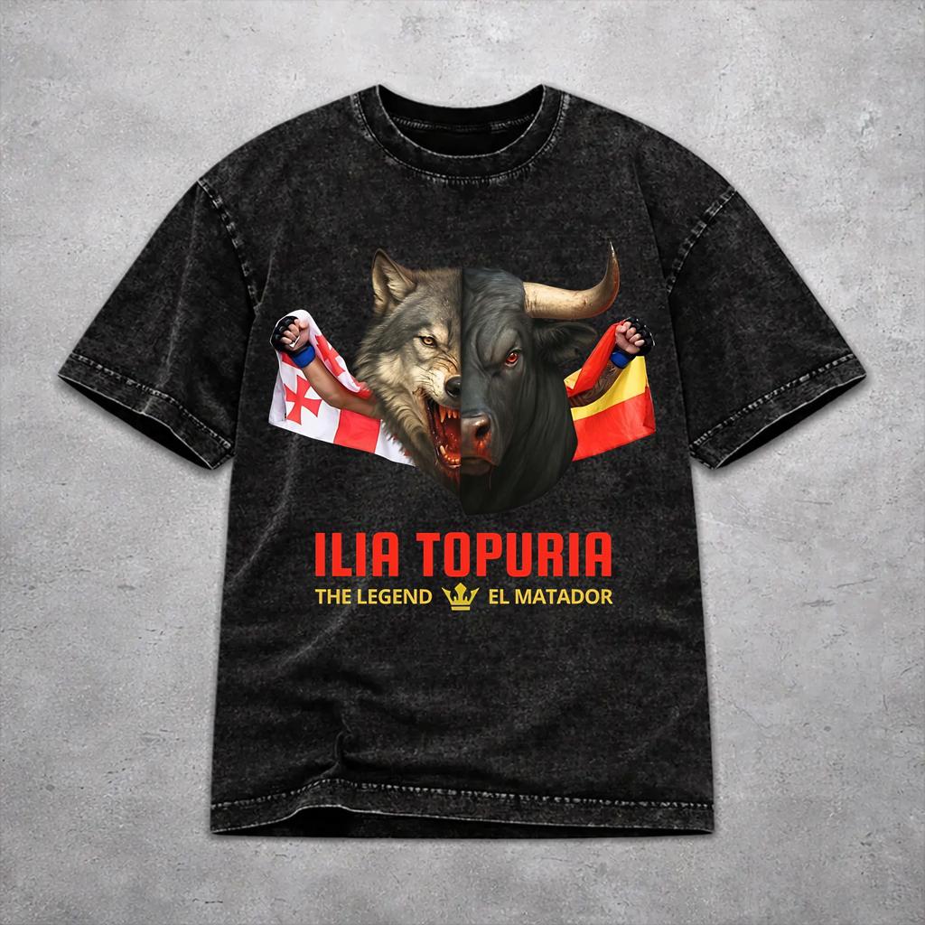 Stylish Women Men 2026 El Matador Ilia Topuria Tee Shirt Oversize Washed  T Shirts Outfits
