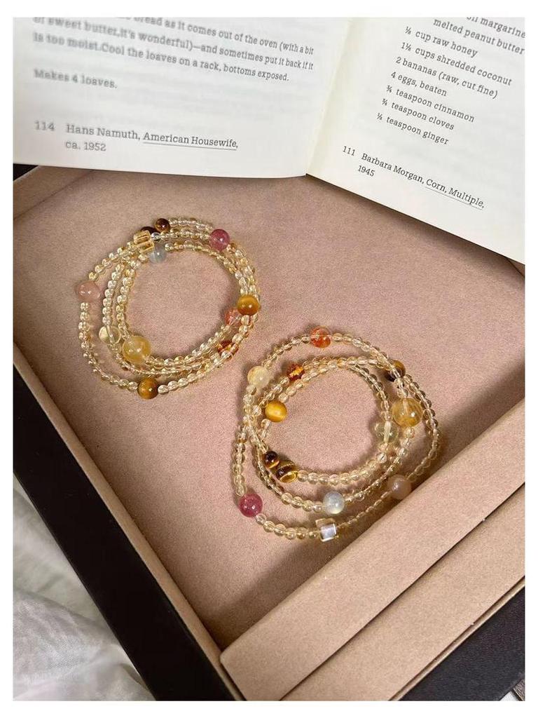 Sweet Cream Citrine Multi-Treasure Bracelet: Stylish, Versatile Gift for Her in Exquisite Crystal Jewelry