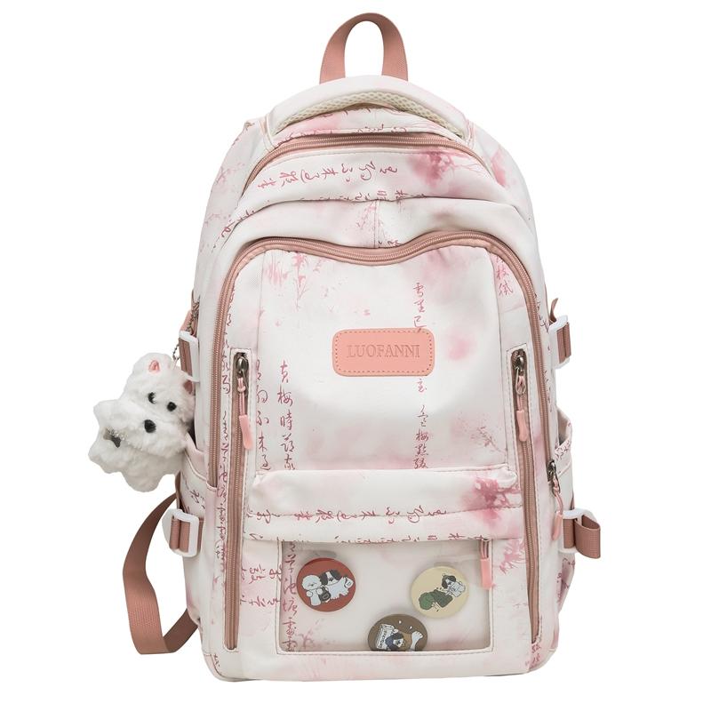 Student Print Schoolbag Women Computer Travel Backpack Junior High School Student Backpack