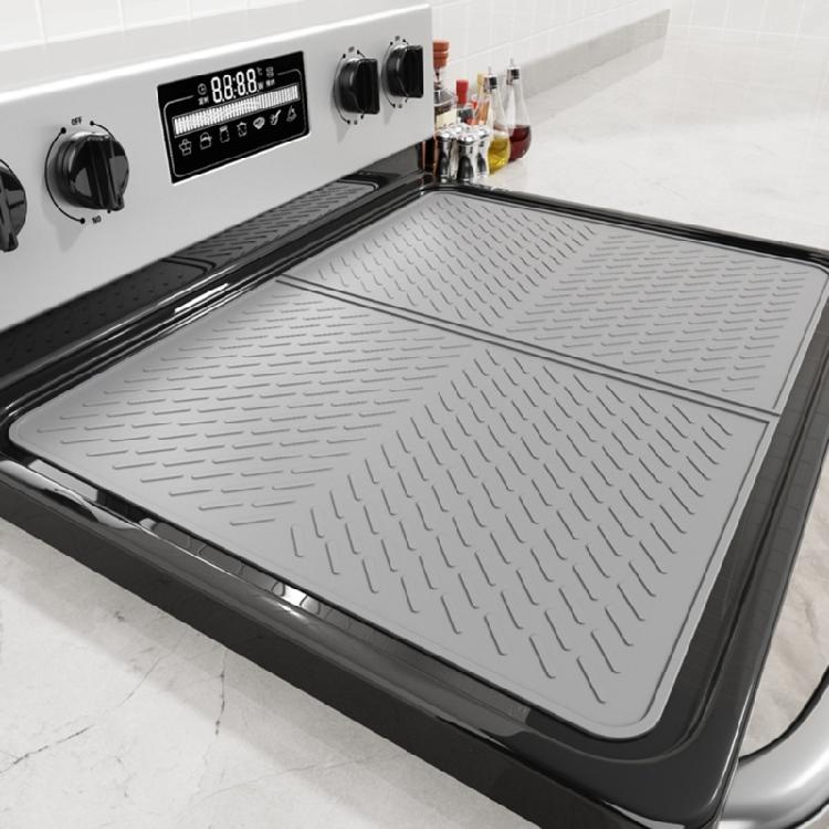 Reversible Stove Top Protectors Mat with Side Walls for Utensils Storage and Counter Surfaces Protection 450°F Safe