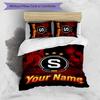 3pcs AC Sparta Praha Cover Set - Personalized Name, HD Printed Bedding with 1 Cover and 2 Pillowcases - Perfect for Home Decor, Easy Care