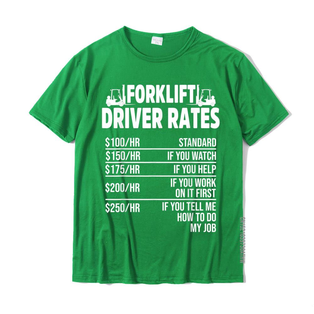Forklift Operator Rate Funny Driver TShirt Tops Tees Fashionable Normal Cotton Mens T Shirt Normal