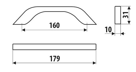 UU17 handle, Soft Touch - graphite, 160mm