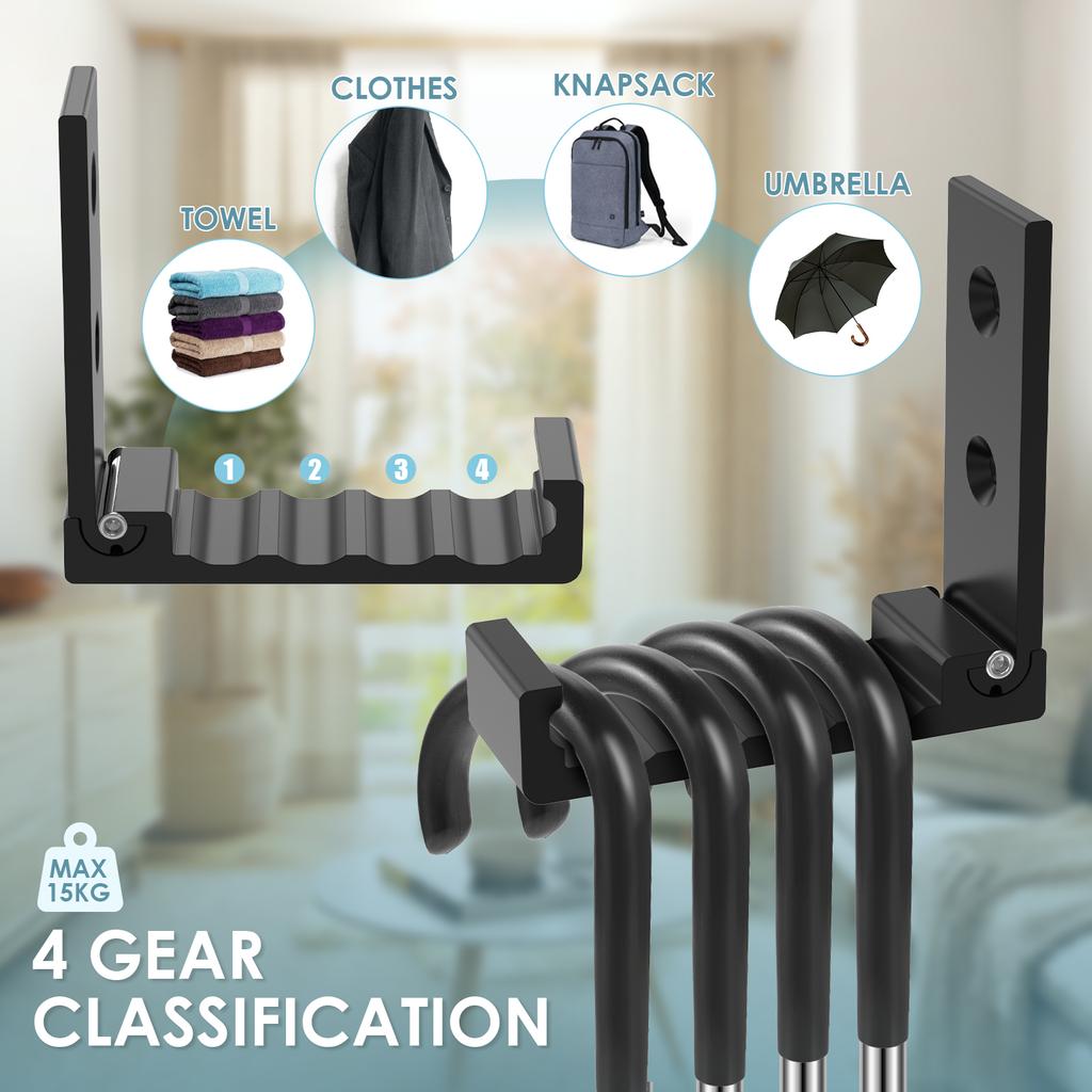 8Pcs Foldable Wall Hook Invisible Robe Towel Clothing Hooks Aluminium Bathroom Hanger Kitchen Wall Mounted Hook