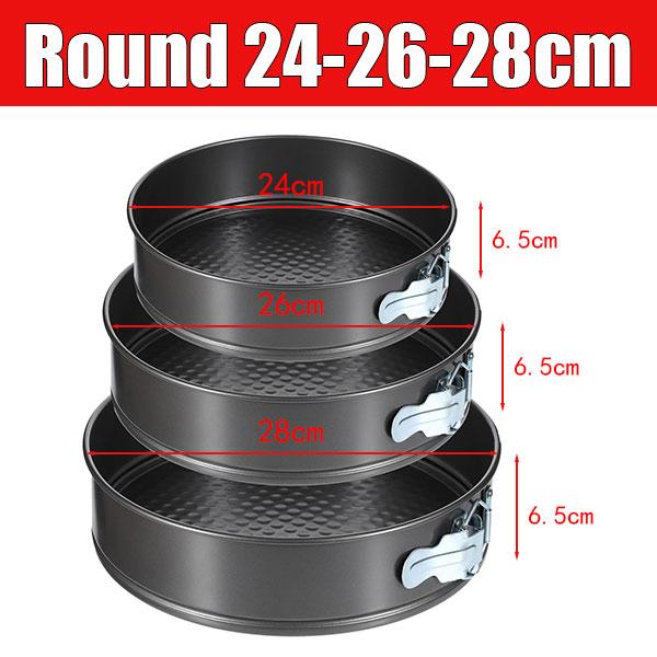 3Pack Professional Cheesecake Baking Molds Springform Pan Tin with Removable Bottom Nonstick Carbon Steel Cakes Mold Baking Tool