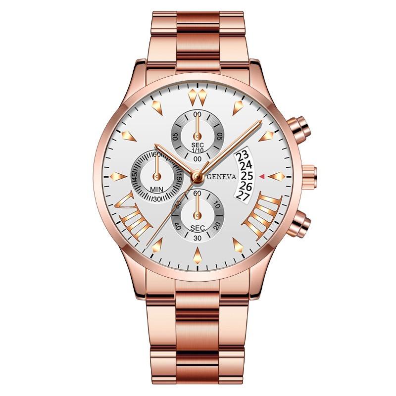 Popular Fashion Calendar Three-Eyed Men's Watch Men's Watch Steel Belt Quartz Watch Manufacturer Spot