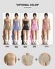 Solid Color Yoga Set: Three-Piece Outfit with Underwear, Pants, and Waist Cincher for Slimming and Body Shaping Fitness.