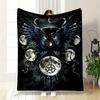 Raven Moon Phase Pentagram Blanket Bedroom Blanket for Livingroom Couch Lunch Break Soft Throw for Friend's Festival Gift