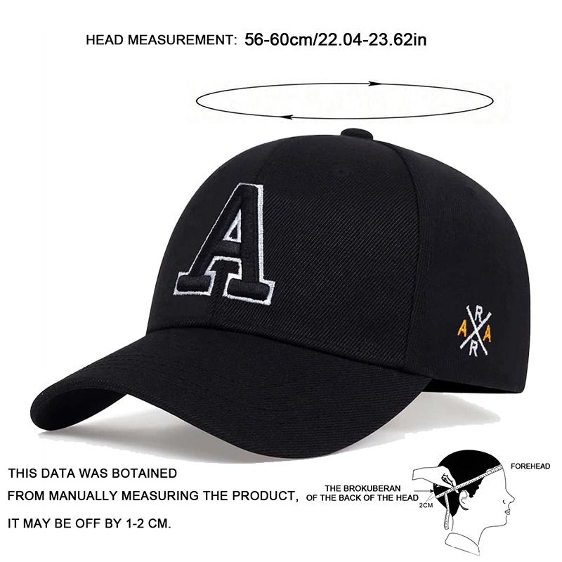 Unisex A Letter Side Ar Embroidery Baseball Caps Spring and Autumn Outdoor Adjustable Casual Hats Sunscreen Hat Sports Golf Cap