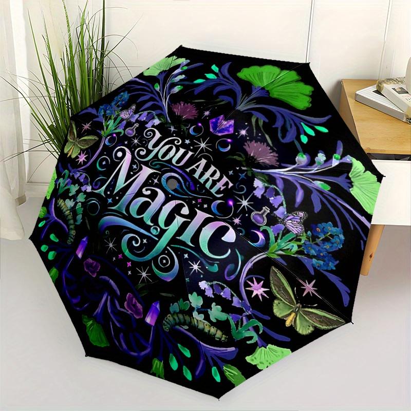 

1pc Flowers and Grass You are Magic Automatic Opening and Closing Folding - A Good Choice for Gifts, Fashionable and Convenient Cartoon Umbr