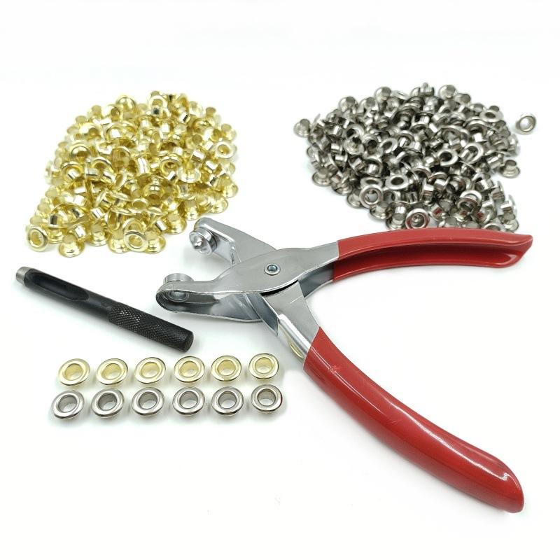 6mm Metal Air Eyelet Grommet Installation Tool Hand Press Pliers Set