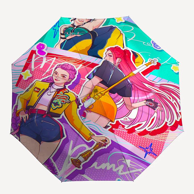 1pc Outdoor Umbrella with Anime Characters - Automatic Opening/Closing, Portable 3-Fold Design, 8-Rib Iron Frame, Perfect Gift for Fans, Traveler