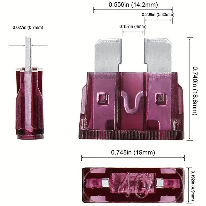 50/100Pcs Car Fuse Assortment Set Profile Middle Size Blade Type Fuse Auto Car Truck 2-35A Fuse With Box Clip