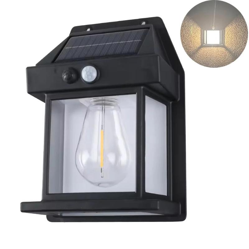 Solar Lights Outdoor Exterior Wall Lamp Retro Motion Sensor Atmosphere Lighting Solar Powered Desk Table Lamp for Home Decor
