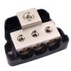 Car Audio Power Distribution Block 3 Way Wire Distribution 1X 0 Gauge Awg In, 3X 4 Gauge Awg Out Fits For Boat Vehicles Auto Car