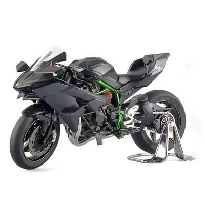 1/9 Maßstab Kawasaki H2R Metall Motorradmodell Statische Ornamente Simulation Sound & Licht Diecast Auto Kinderspielzeugauto Geburtstag