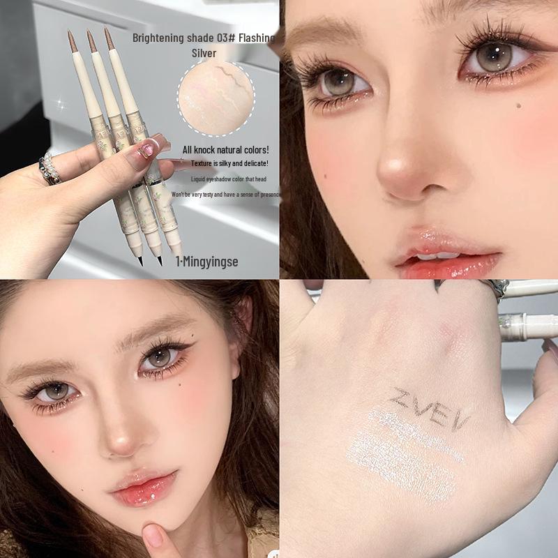 ZVEV Doppelseitiger Aufhellungs- & Konturierstift für die Augenpartie - Perlenschimmer & Matter Highlighter für Augen & Gesicht Unterer Lidschatten Eyeliner.