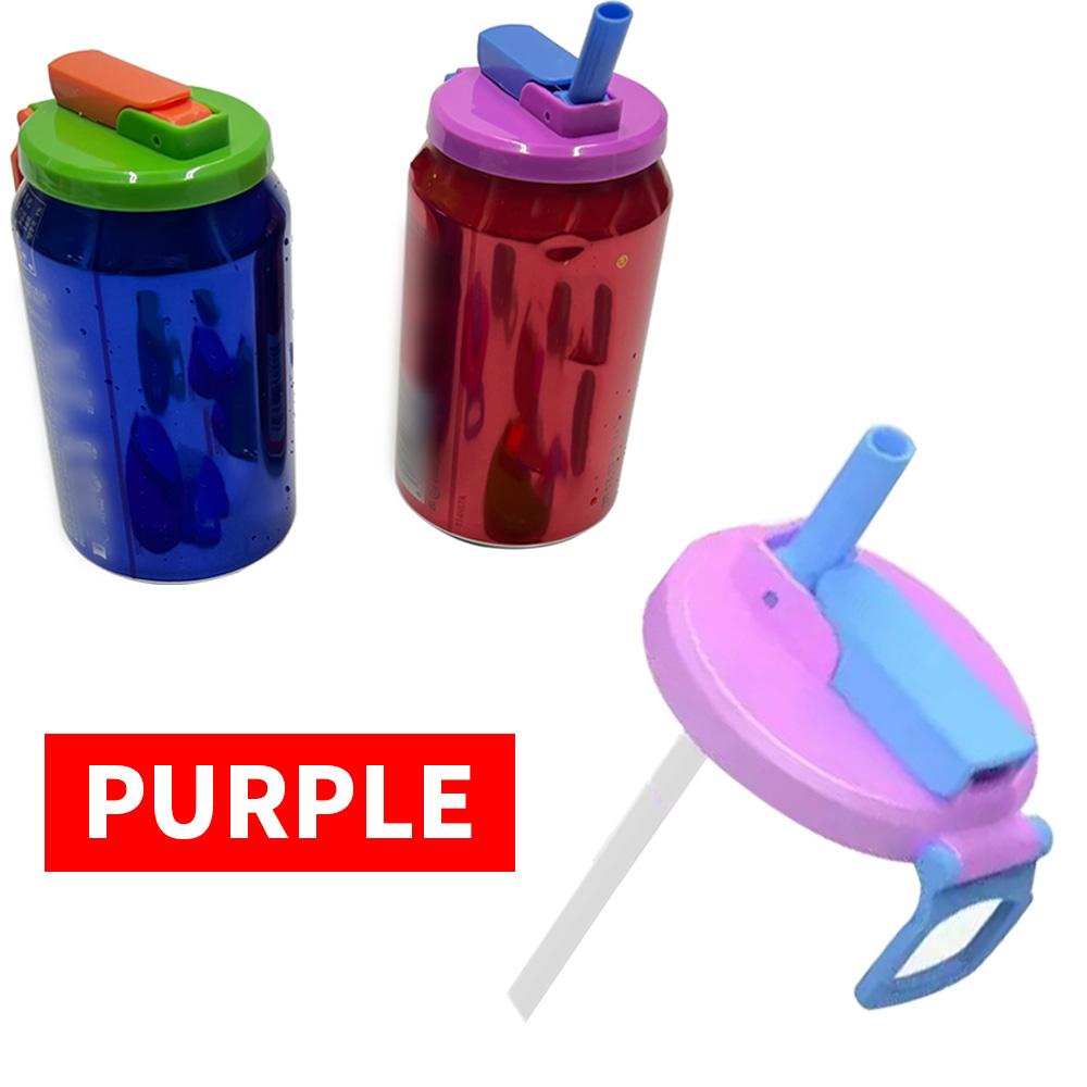 

Многоразовая крышка для стакана для консервированных напитков, оснащенная 2 силиконовыми соломинками, герметичная защелкивающаяся крышка, подходит для пивных банок