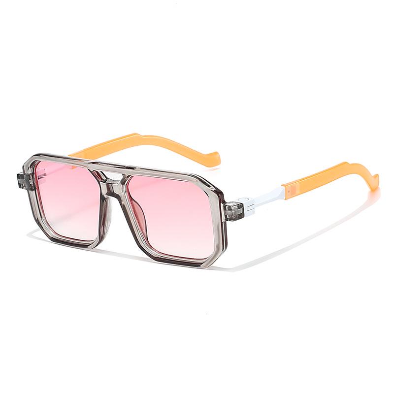 Trendy čtvercové pilotky s dvojitým můstkem, UV ochrana - Evropský & Americký styl