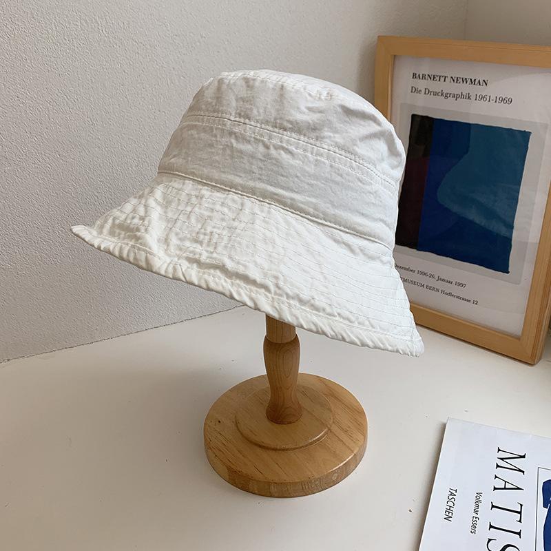 Solid Color Women Fisherman Hat Summer Thin Folding Wide Brim Bucket Hats For Girl Ladies Outdoor UV Protection Sun Hat