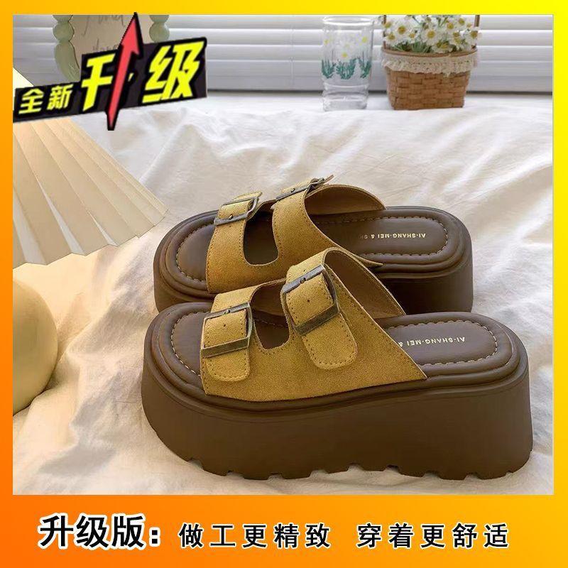 

Fairy cool slippers wear summer versatile 2025 new popular thick bottom heightening skirt one-word drag temperament female 40