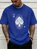 Unisexs Crew Neck Ace Of Spades Eagle Pattern Graphic Short Sleeve Cotton Tee Casual Summer Streetwear Loose Daily Outdoor Wear Top