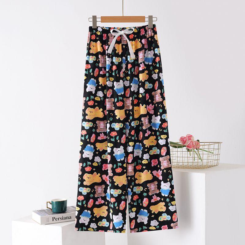 

Летние хлопковые брюки женские тонкие свободные повседневные домашние широкие брюки из хлопка One size