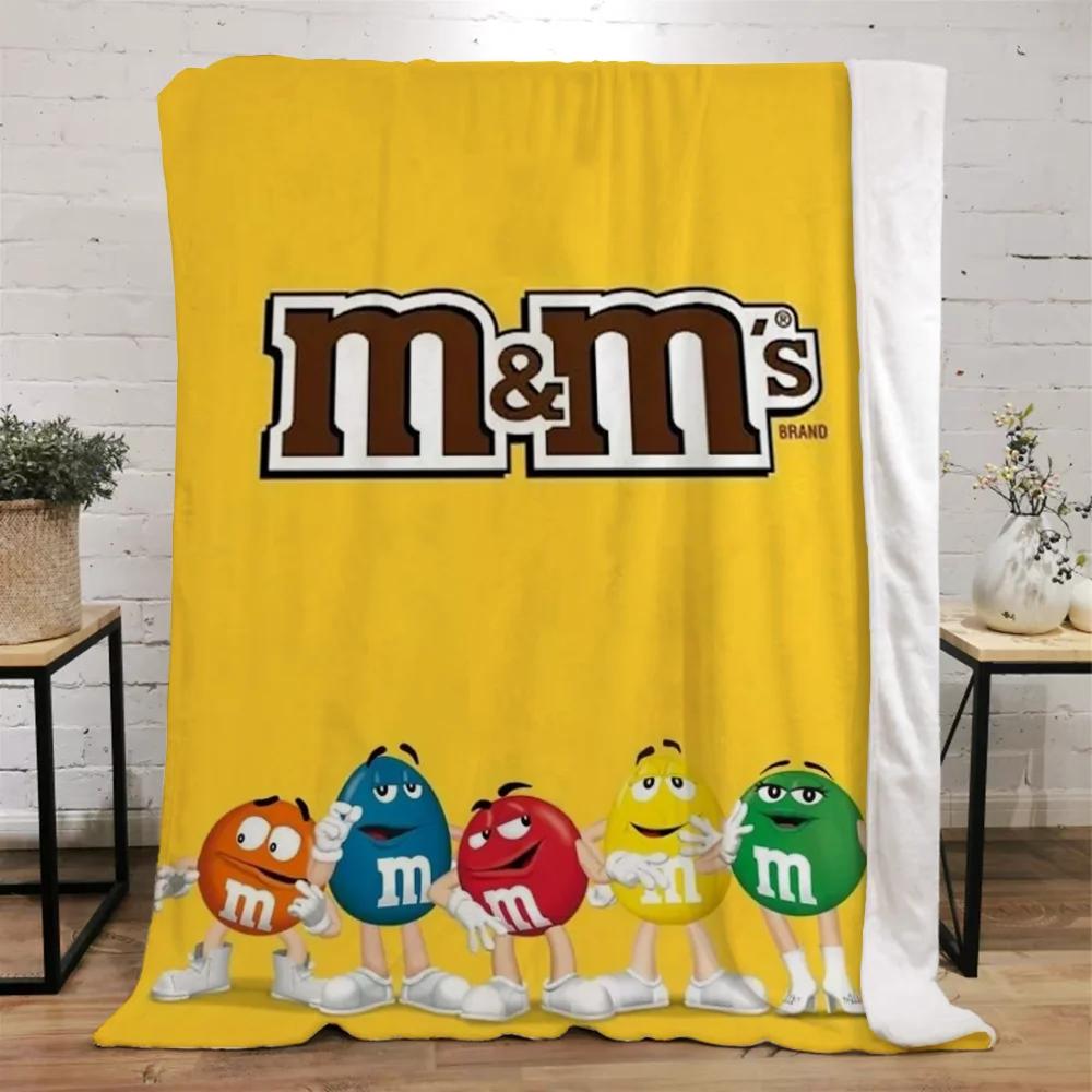 M&M's Lustige Decke für Sofas Luxuriöse Bettwäsche Strandtuch Bettdecken Charaktere Flauschig Kariert Wohnkultur Überwurf Knie Weich Nickerchen