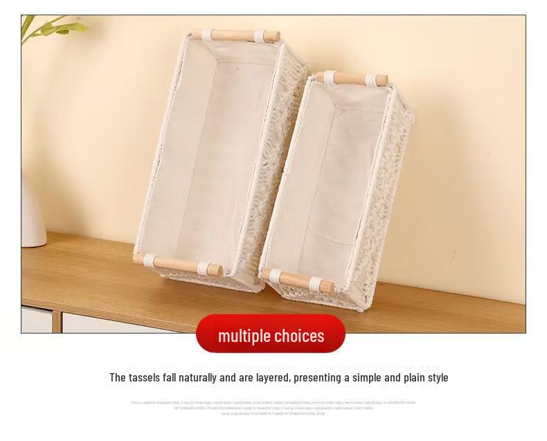 Bohemski Skandynawski Ręcznie Tkany Koszyk z Bawełnianego Sznurka na Kosmetyki, Przekąski, Kwiaty i Owoce