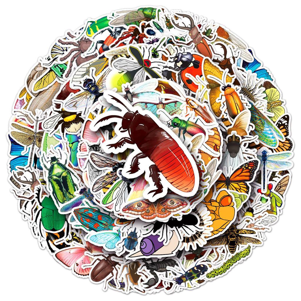 110 Insect & Animal Cartoon Stickers - Waterproof Decals for Journals, Water Bottles, and Phone Cases