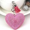Rhinestone Heart Finger Keychain Bling Crystal Strap Pendant for Key Keychain Handbag Wallet Key Accessories Gift for Women