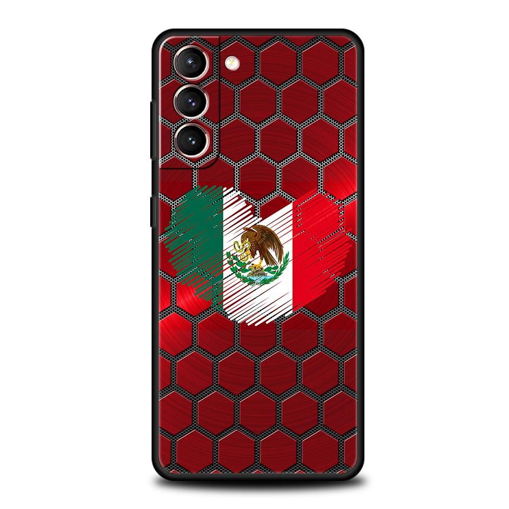 Mexico Flag Phone Case For Samsung Galaxy S24 S23 S22 S20 Ultra S21 FE 5G S10 S9 Plus S10E S8 Soft Silicone Cover
