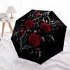 1pc Gothic Roses Auto-Fold Umbrella with One-Touch Open/Close - 8 Reinforced Ribs for Windproof Stability,  Yy251118233
