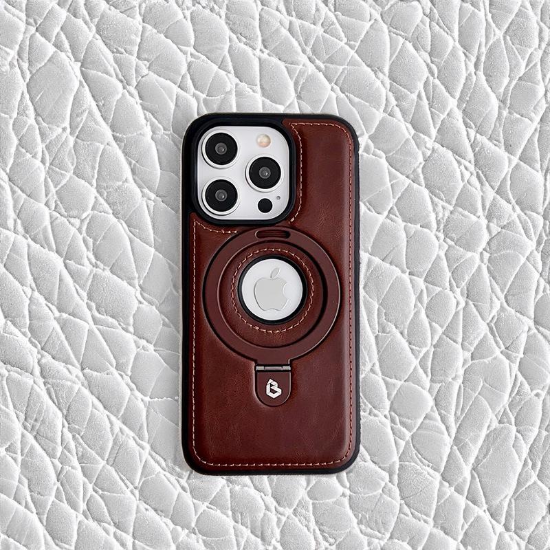 

Apple 15promax Leather Magnetic Stand Phone Case Suitable for IPhone14/13 Anti-drop Business Leather Case iPhone 13 6.1 inch