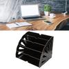 Wooden MultiSlot Storage Rack   Supplies Desktop File   for  (Black )