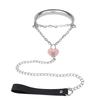 FISTSX BDSM Bondage Kit Metal Collar with Chain Leash Couples SM Game Bondage Gear Spiked Collar for Women Men