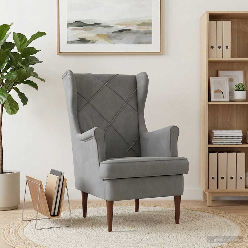Armchair Dark Grey Velvet