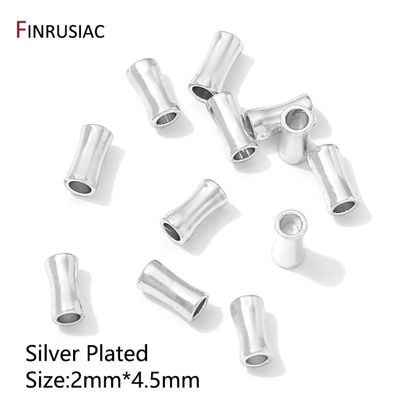 14K Gold Plated Brass Bone Shape Tube Beads,Supplies For Jewelry,Separators Spacer Beads For DIY Bracelet Making Accessories