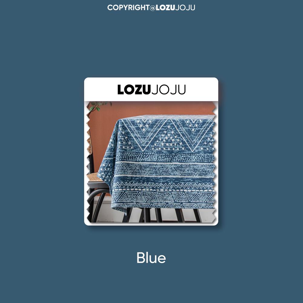

1PC LOZUJOJU Vintage Bohemian Style Tablecloth Cotton Linen Printed Square Table Cloth for Kitchen Dining Table Coffee Table Makeup Table Home Decor W100cm x L140cm синий