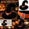 Halloween Velvet Witch Hat with Curved Tip for Costume Party and Dress Up