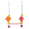 Wood Bird Perch Colorful Decorative Chewing Toy Wooden Parrot Swing Stand with Chain Hook for Cockatiels Parakeets