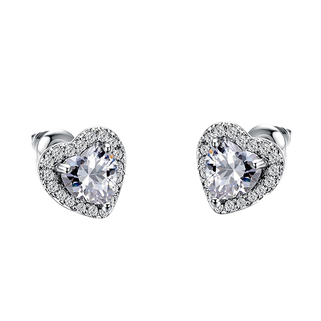 Women's Initial Heart Pendant Earrings Gift For Lovers Dress Matching Gift
