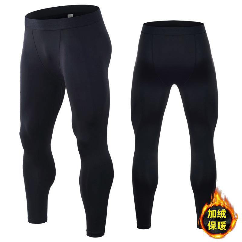 Men's Sports Running T Shirt+ Pants Fleece Thermal Quick Drying Clothes Winter Warm Long Sleeve Tops & Trousers for Running Fitness Training