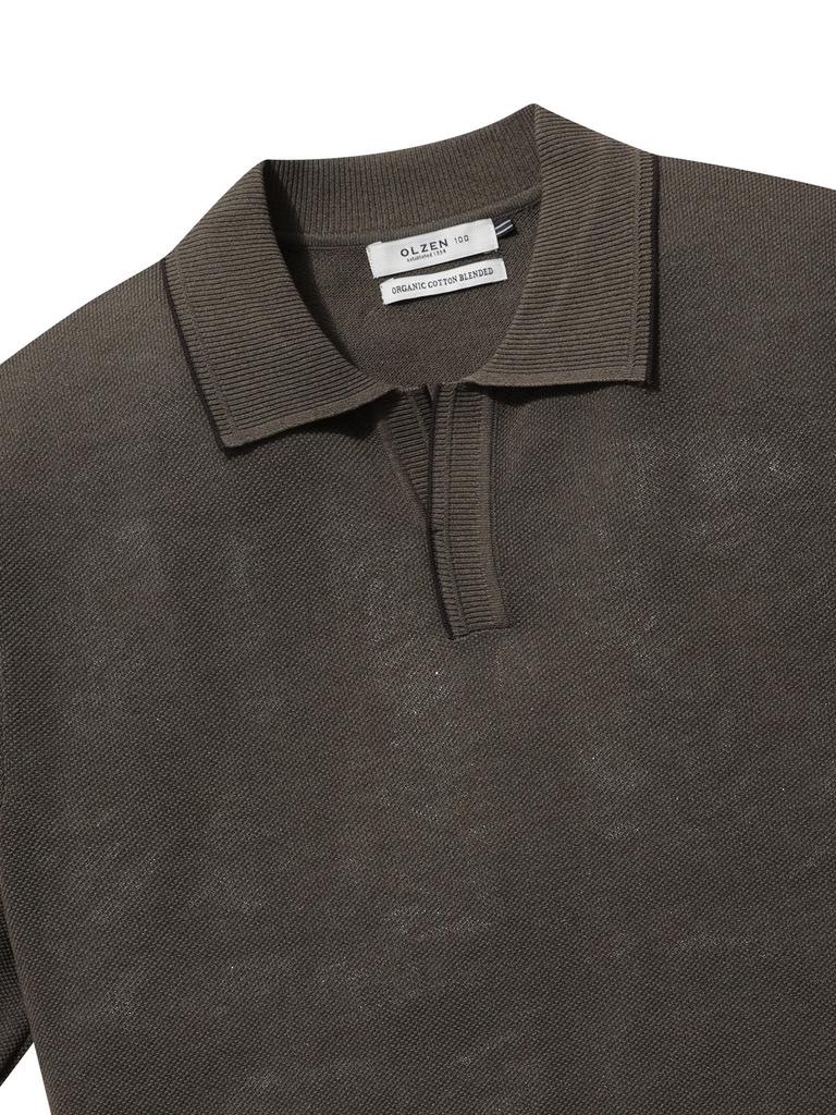 OLZEN Men'S Tipping Open Neck Thierry_Zog2Et1306Kh
